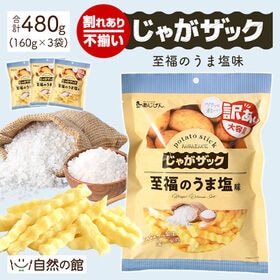 【160g×3袋】じゃがザック[至福のうま塩味] | なみなみカットのポテトスティック！お酒のおつまみやおやつにピッタリ♪