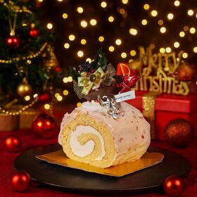 【12/22着】【1本】白金プレミアムジャージーブッシュドノエル(苺)《ハーフ》