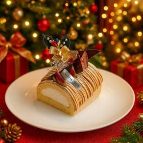 【12/22着】【1本】献上栗山江栗の白金モンブランブッシュドノエル《ハーフ》