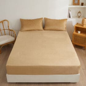 【120×200cm/モカベージュ】マイクロファイバーボックスシーツ