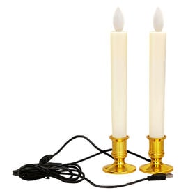 LEDロウソク USB給電式 2本 ゴールド