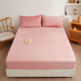 【140×200cm/ピンク】マイクロファイバーボックスシーツ