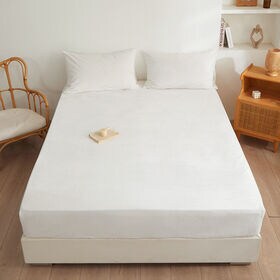 【120×200cm/アイボリー】マイクロファイバーボックスシーツ