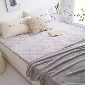 【140*200cm/グレー】フランネル敷きパッド