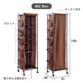 【ブラウン】バッグ収納ラック 3列