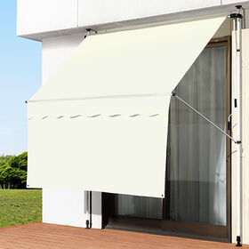 【アイボリー】日よけスクリーン＆ブラインド前幕付き つっぱり...