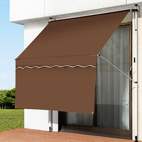 【ブラウン】日よけスクリーン＆ブラインド前幕付き つっぱり式...