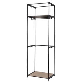 【上下棚付き】選べるカバー付きクローゼットハンガー 幅60c...