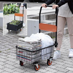 折りたたみ式深型バスケット台車 専用カバー付き