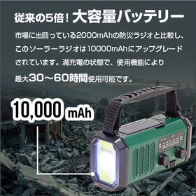 5WAY大容量10000mAh多機能防災ラジオ