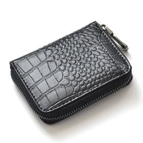 【ブラック】BEAMZSQUAR クロコ型押し 牛革 コイン...