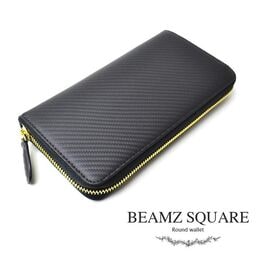 BEAMZ SQUARE カーボンレザー ラウンドファスナー...