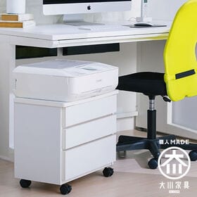 【ホワイト/3段】職人が作るチェスト 移動に便利なキャスター...