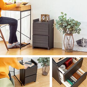 【2段】職人が作るスリムワゴンチェスト＜完成品＞