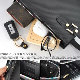 BEAMZSQUARE セカンドバッグ イタリアンカーボンレザー（牛革） BS-45518 ブラック