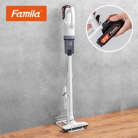 【ホワイト】充電式パワーコードレス掃除機 6点セット 予備バ...