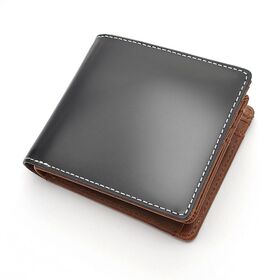 BEAMZSQUARE ブラックダイヤ 馬革 二つ折り財布 ...