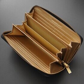 BEAMZSQUARE 蛇革クロスライン×馬革ラウンドファスナー長財布 BZSQ-318