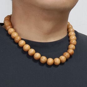【メンズ 60cm/バリーウッド 15mm】木製数珠ネックレス
