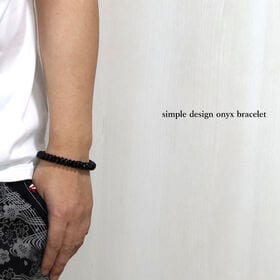【メンズ/オニキス 10mm】オニキスボタンカットブレスレット