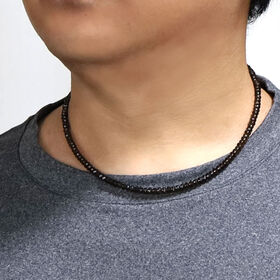 【ユニセックス 41cm/スモーキークォーツ 4mm】パワーストーンネックレス
