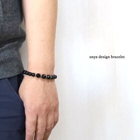 【レディース/オニキス】64面＋ラウンドカットブレスレット