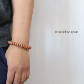 【レディース/ローズウッド 10mm 】木製 ウッドボタン数珠ブレスレット