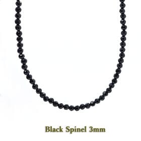 【ユニセックス 60cm/ブラックスピネル 3mm】スピネル...