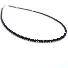 【ユニセックス 60cm/ブラックスピネル 3mm】スピネルジュエリーネックレス