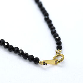 【ユニセックス 60cm/ブラックスピネル 3mm】スピネルジュエリーネックレス