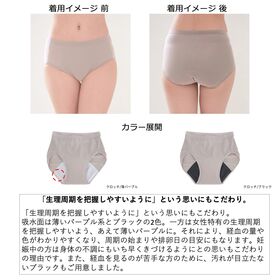 【LLサイズ／吸水部：薄パープル】看護師さんとつくった 「もれにくい」吸水サニタリーショーツ