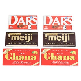 【計6コ】明治・森永・ロッテ ミルクチョコレートセット
