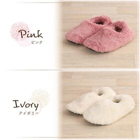 【ピンク/Sサイズ（22-23cm）】もこもこボアルームシューズ（ショートタイプ）