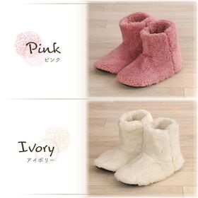 【ピンク/Sサイズ（22-23cm）】もこもこボアルームシューズ（ロングタイプ）