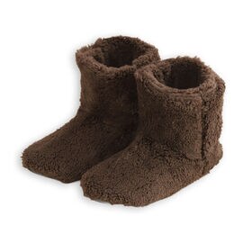 【ダークブラウン/Mサイズ（23.5-24.5cm）】もこもこボアルームシューズ（ロングタイプ）