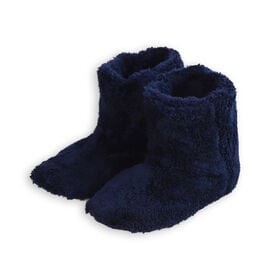 【ネイビー/Mサイズ（23.5-24.5cm）】もこもこボアルームシューズ（ロングタイプ）