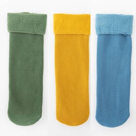【3足セット】裏起毛ソックス 靴下 冷え取り靴下（グリーン+...