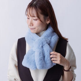 【サックス】もこもこもふもふ フェイクファーボアマフラー