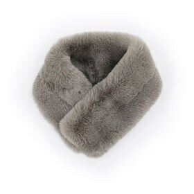 【グレージュ】マグネット型でシンプル コンパクトなふわふわティペット