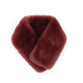 【ワインレッド】マグネット型でシンプル コンパクトなふわふわティペット