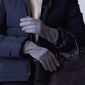 【グレー】スマートフォン対応 手触りなめらか＆裏起毛シャムー...