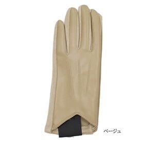 【ベージュ】フェイクレザー あたたかくおしゃれな裏起毛手袋
