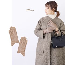 【モカ】フェイクレザー あたたかくおしゃれな裏起毛手袋