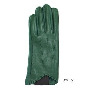 【グリーン】フェイクレザー あたたかくおしゃれな裏起毛手袋