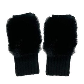 【ブラック】もふもふフィンガーレスミトン