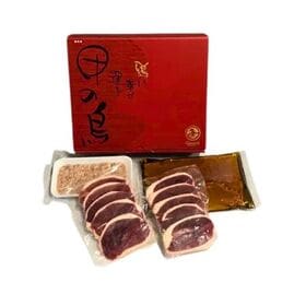 【島根】本鴨鍋セット2人前　本鴨ロース肉100g×2、本鴨つみれ100g、ストレートープ600g×1