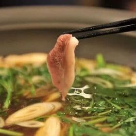 【島根】本鴨鍋セット2人前　本鴨ロース肉100g×2、本鴨つみれ100g、ストレートープ600g×1