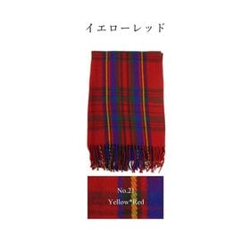 【イエローレッド/チェック】ストール　柔らかく巻きやすい 男女兼用