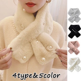 【A02/グレー】ふわふわフェイクファーティペット