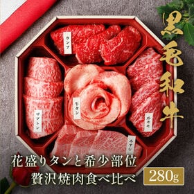 【280g】花盛牛タン＆黒毛和牛 焼肉5種セット280g（外...